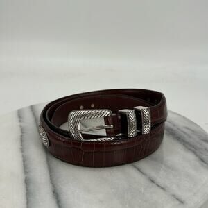 Roundtree and Yorke brown leather concho belt